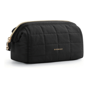 BAGSMART Puffy Makeup Bag – Travel Toiletry & Cosmetic Organizer (Black)